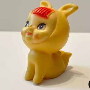 Vintage Stahlwood Rubber Crawling Baby Bunny Pajamas Squeaky Toy Taiwan Kids
